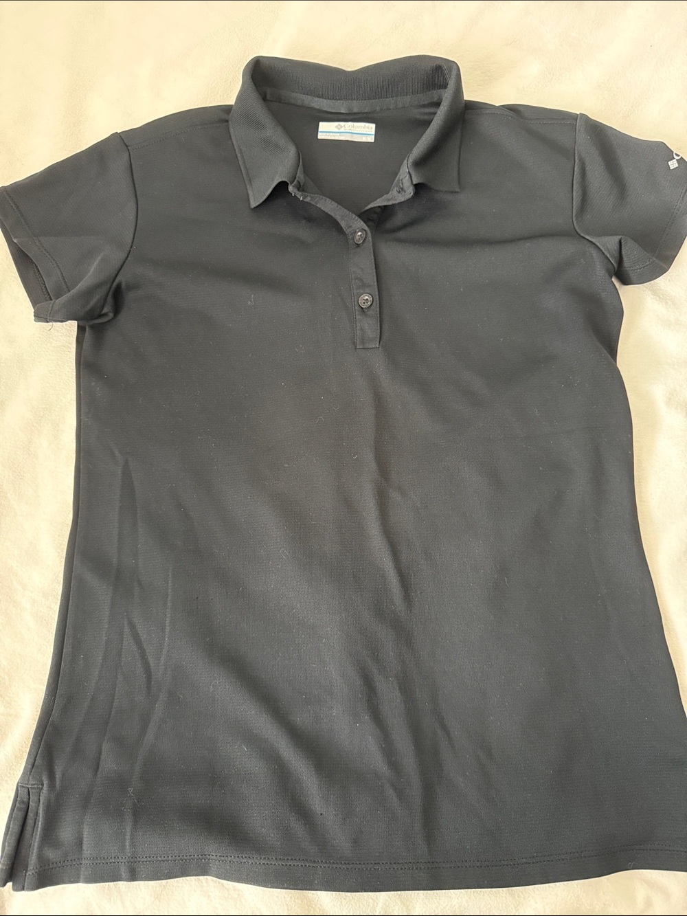 Columbia Black Short Sleeve Womens Polo Tee